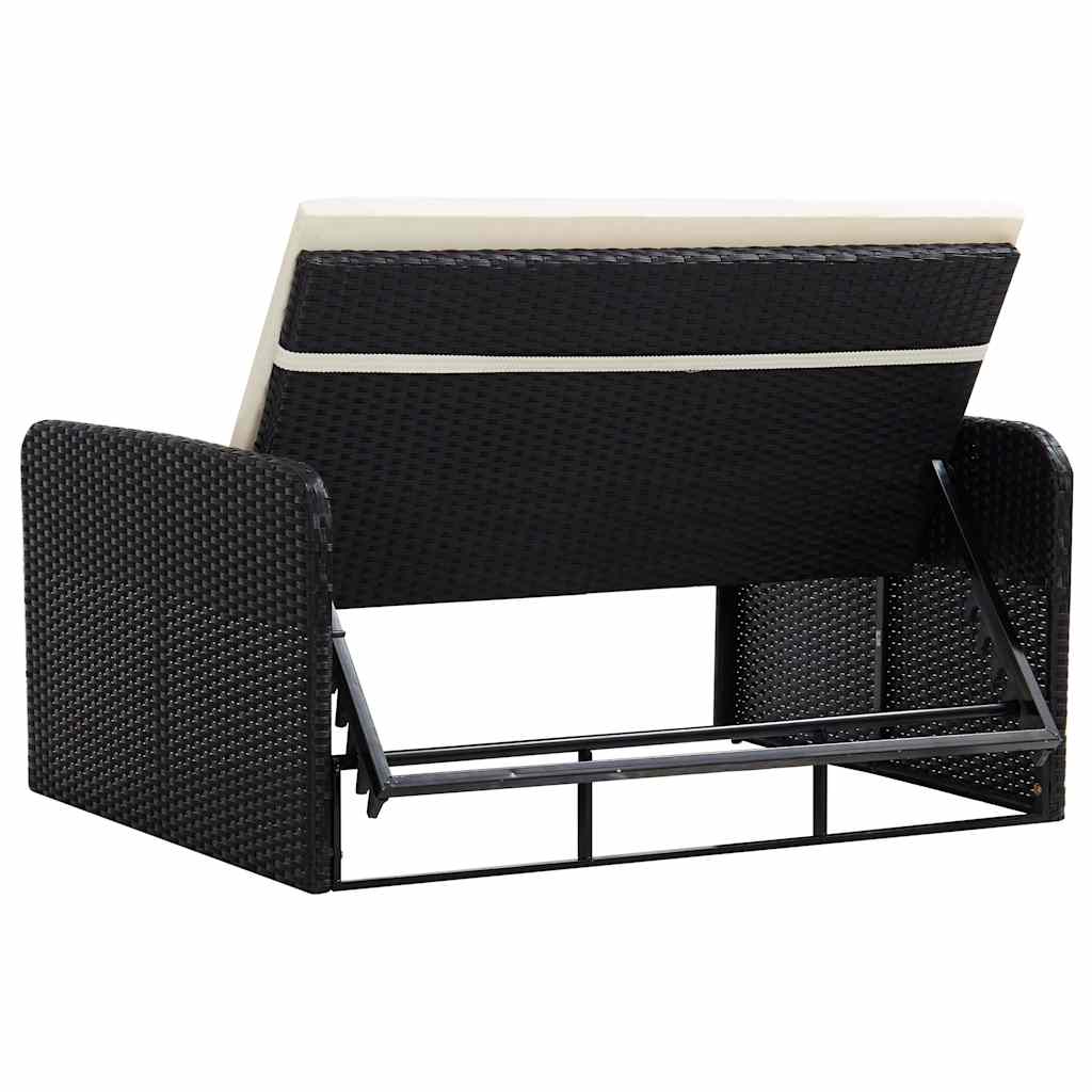 2 Piece Garden Lounge Set with Cushions Poly Rattan