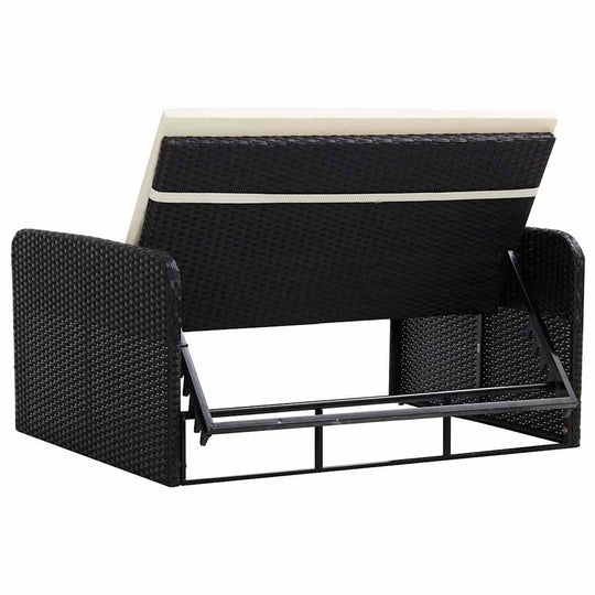 2 Piece Garden Lounge Set with Cushions Poly Rattan