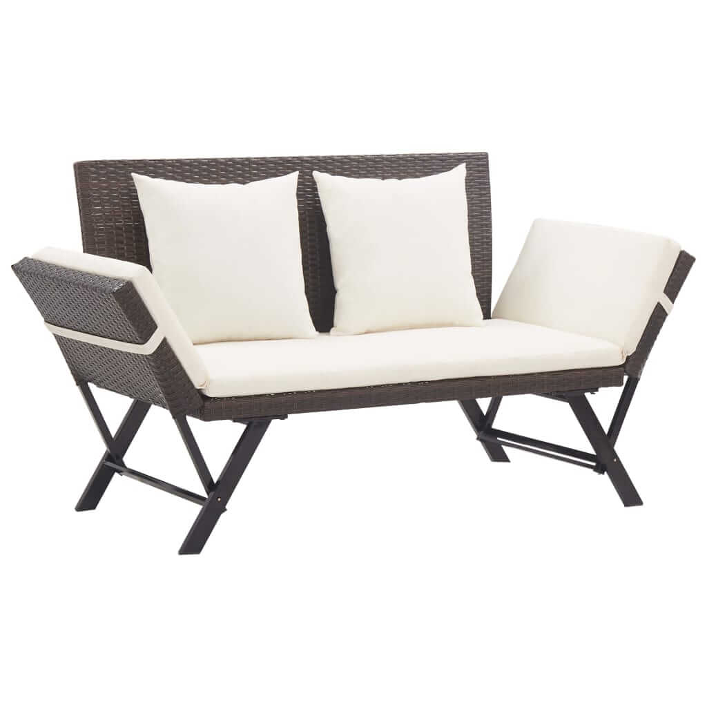 Garden Bench with Cushions 176 cm Poly Rattan , Furniture -> Outdoor Furniture -> Outdoor Seating -> Outdoor Benches