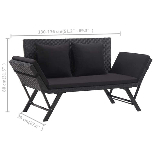 Garden Bench with Cushions 176 cm Poly Rattan , Furniture -> Outdoor Furniture -> Outdoor Seating -> Outdoor Benches