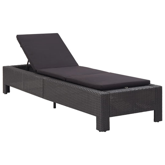 Sunbed with Cushion Poly Rattan , Outdoor Seating -> Sunloungers , Chairs -,Decor -,Durable,eligant,Furniture -,Home & Garden -,Home Decor,Modern Design,new-305021,Outdoor Furniture -,Outdoor Furniture Sets,Outdoor Seating -,Sunloungers,Wooden Furniture