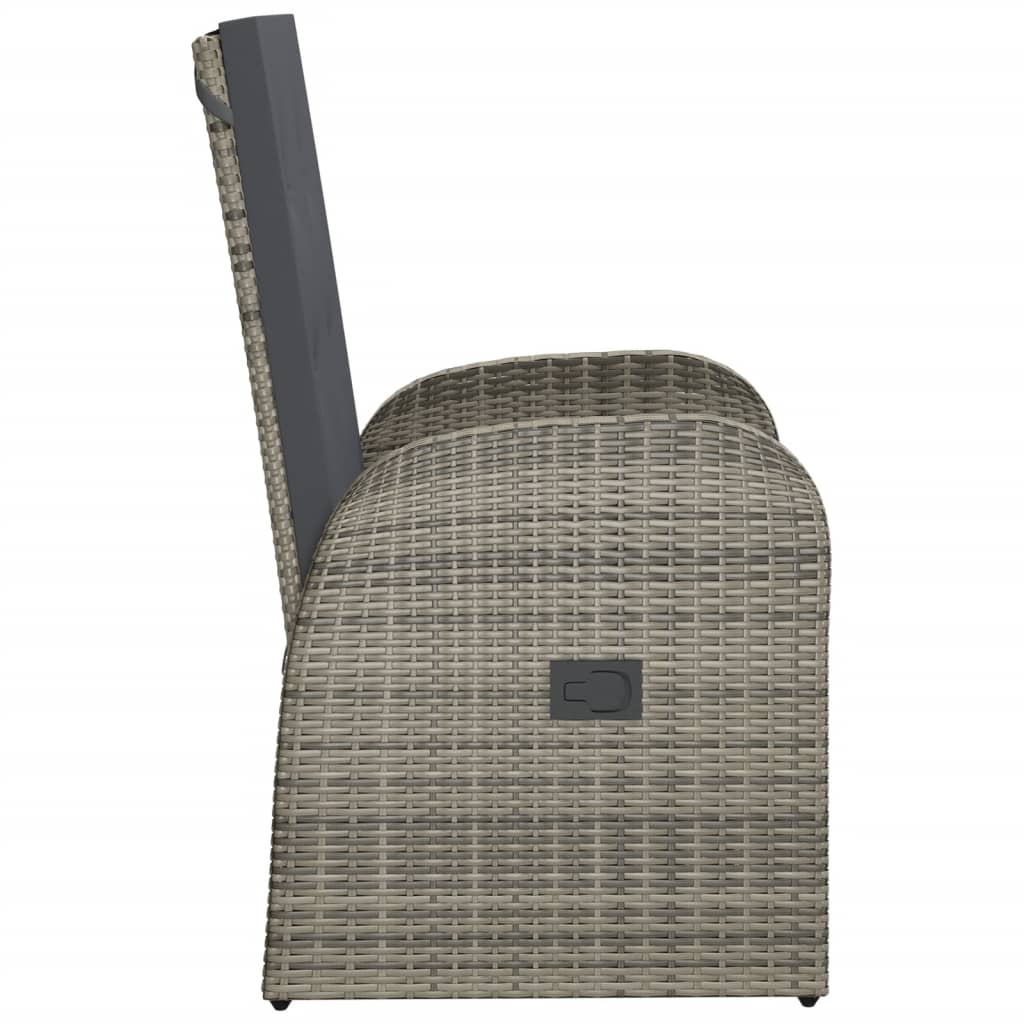 Reclining Garden Chairs 2 pcs with Cushions Poly Rattan