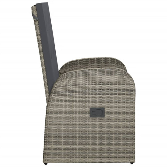 Reclining Garden Chairs 2 pcs with Cushions Poly Rattan