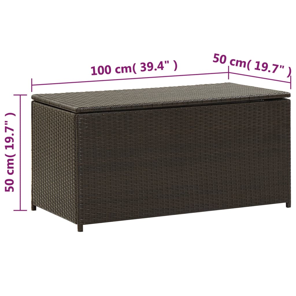 Garden Storage Box Poly Rattan 100x50x50 cm , Furniture -> Outdoor Furniture -> Outdoor Storage Boxes