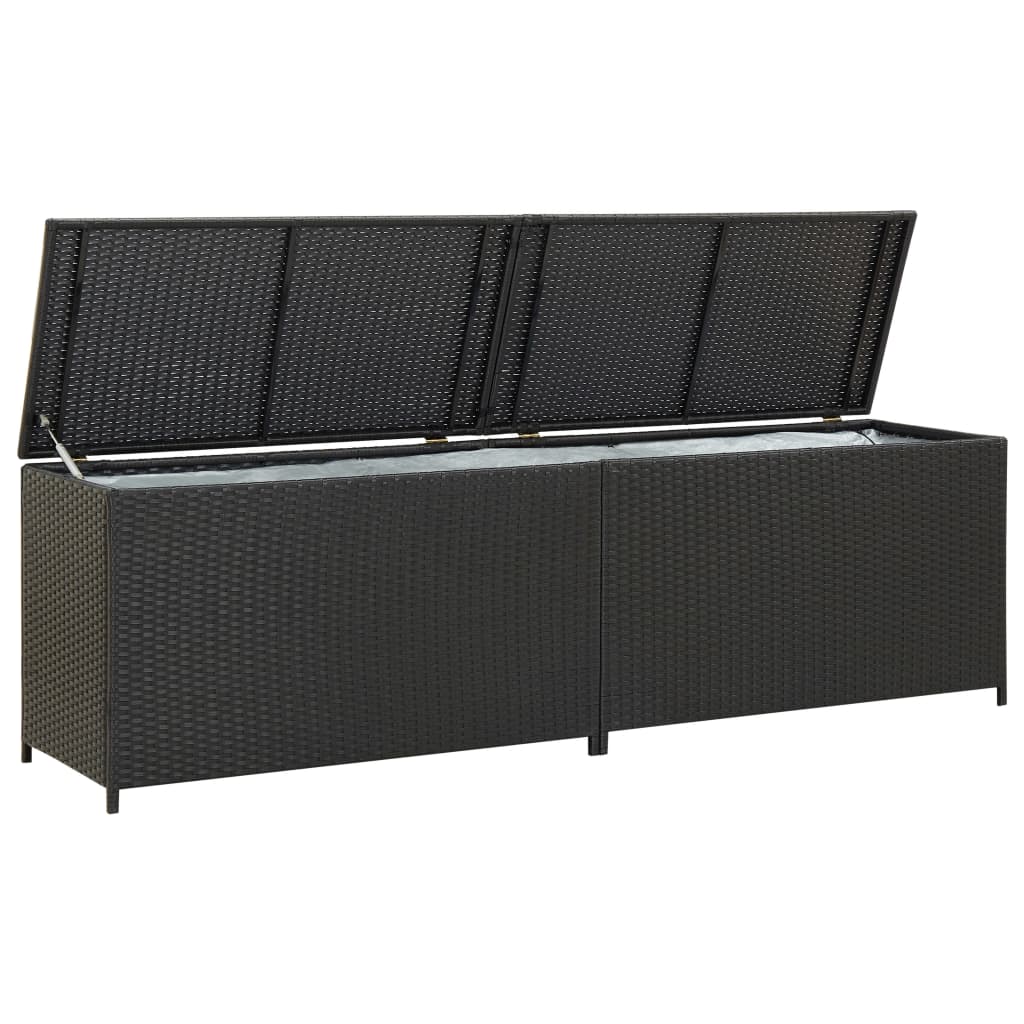 Garden Storage Box Poly Rattan 200x50x60 cm , Outdoor Storage Boxes