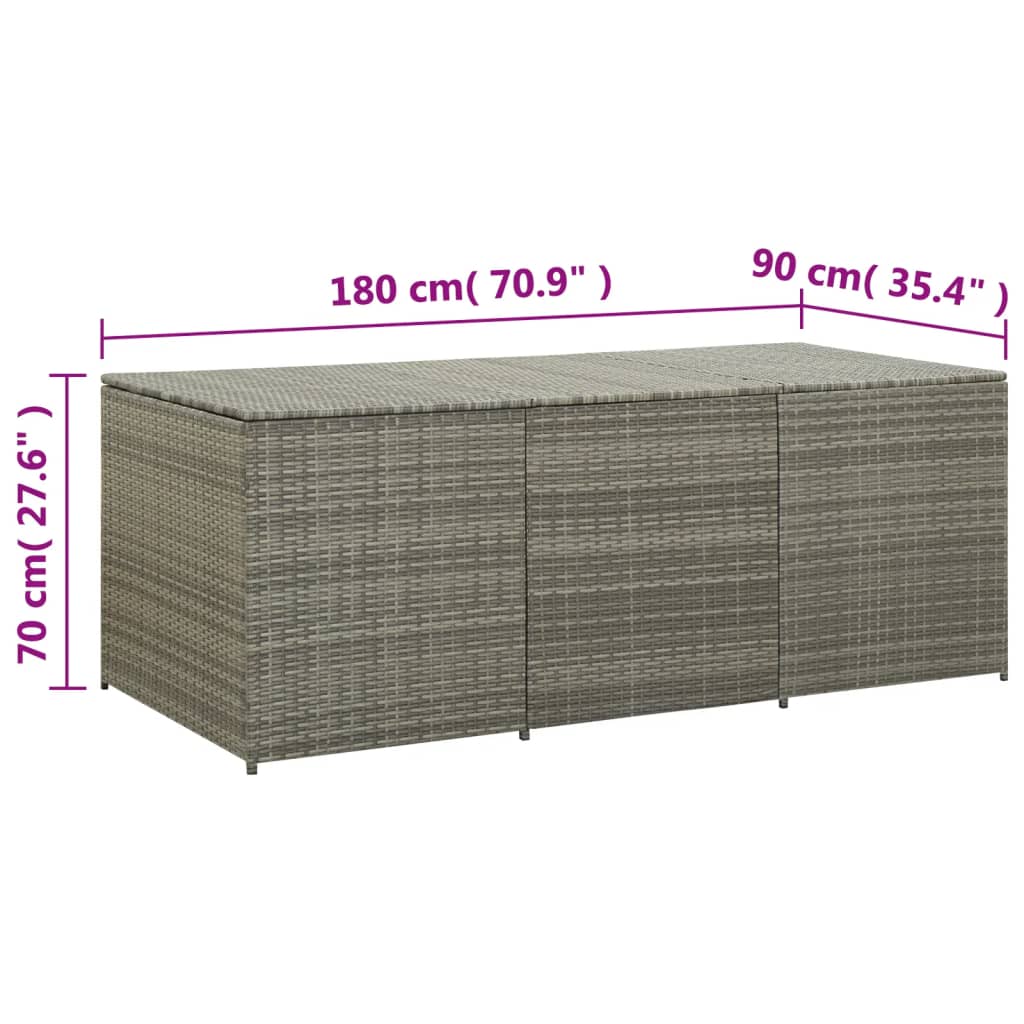 Garden Storage Box Poly Rattan 180x90x70 cm , Furniture -> Outdoor Furniture -> Outdoor Storage Boxes