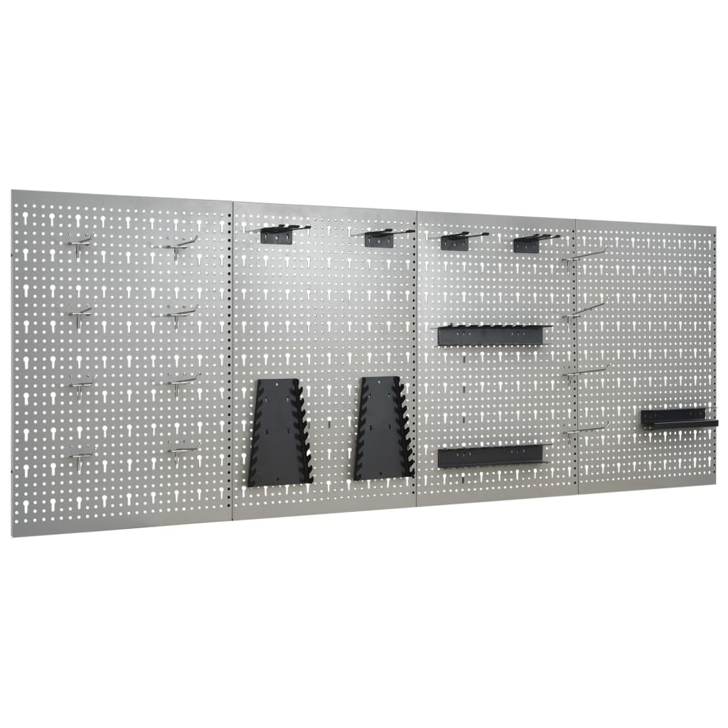 Wall-mounted Peg Boards 4 pcs 40x58 cm Steel , Hardware -> Hardware Accessories -> Tool Storage & Organisation , Durable,eligant,Furniture -,Hardware -,Hardware Accessories -,Home & Garden -,Modern Design,new-305021,Tool Storage & Organisation