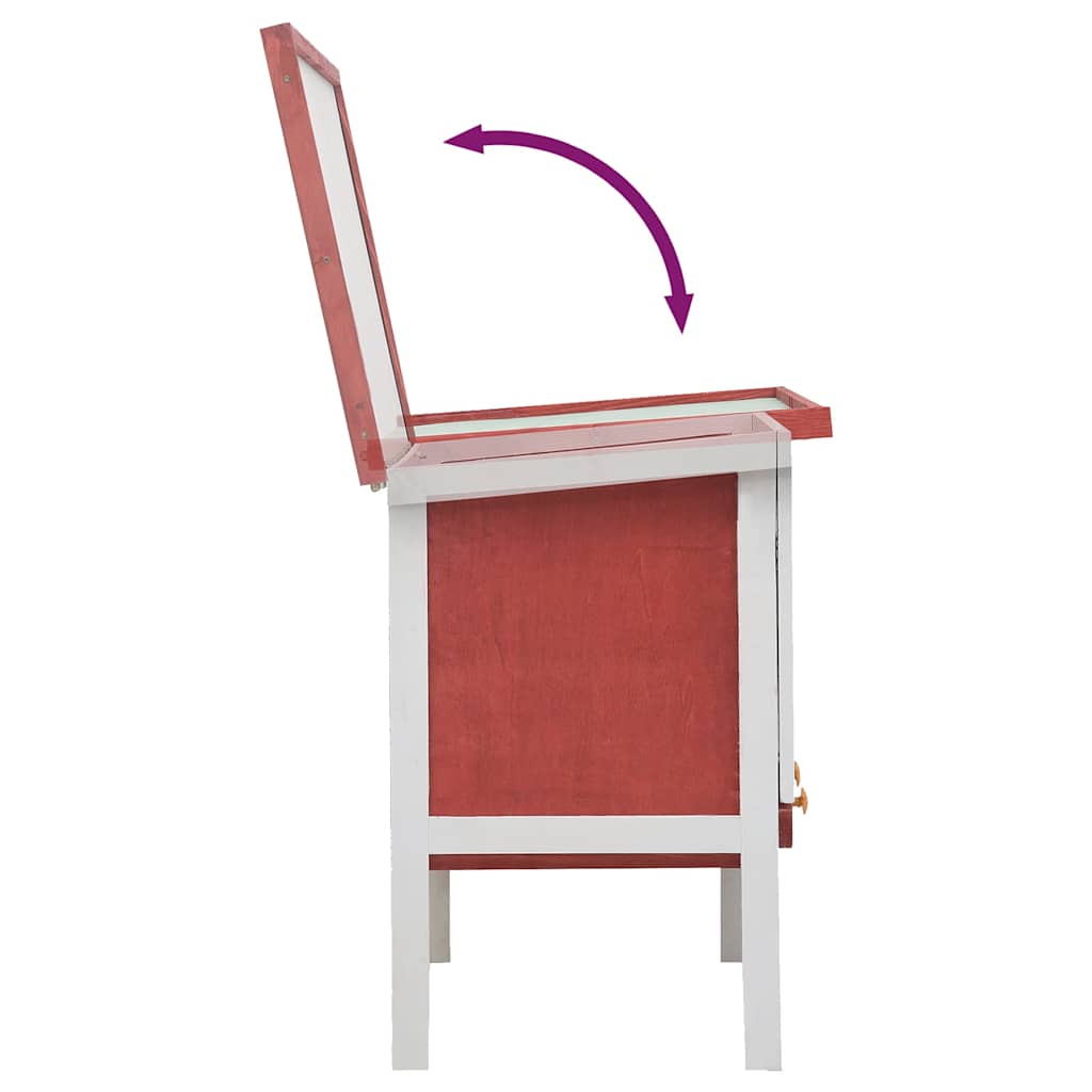 Side view of Outdoor Rabbit Hutch Layer Wood with open lid demonstrating ventilation feature.