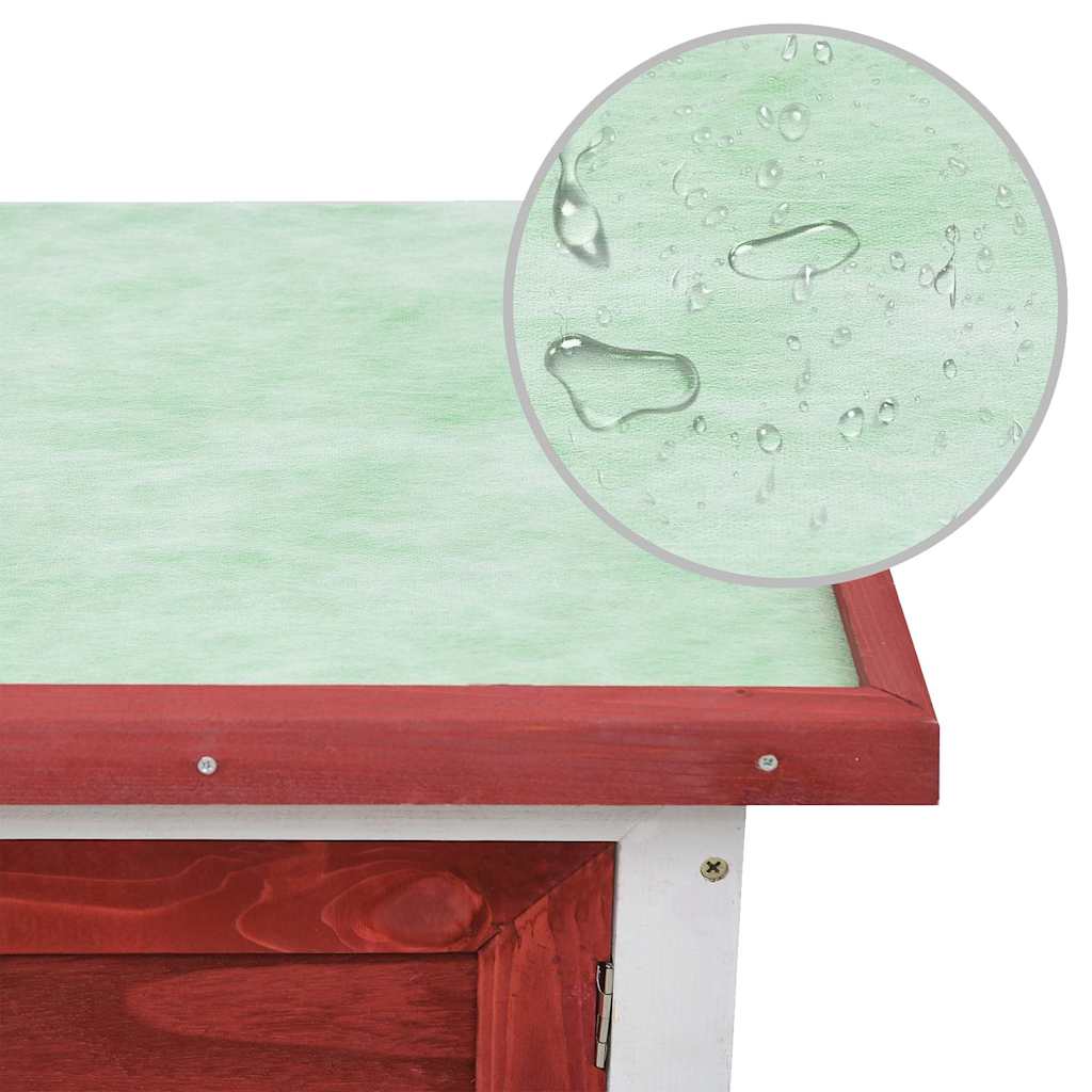 Waterproof roof of Outdoor Rabbit Hutch Layer Wood showcasing rain protection feature.