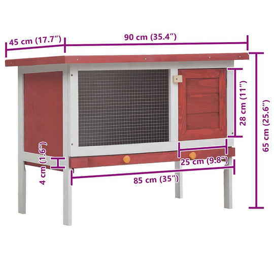 Dimensions of Outdoor Rabbit Hutch Layer Wood with wire mesh and wooden structure