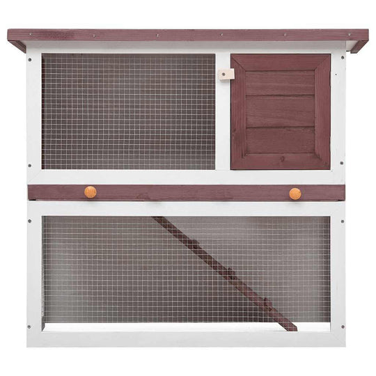 Outdoor Rabbit Hutch Door Wood with iron wire mesh for small animals.