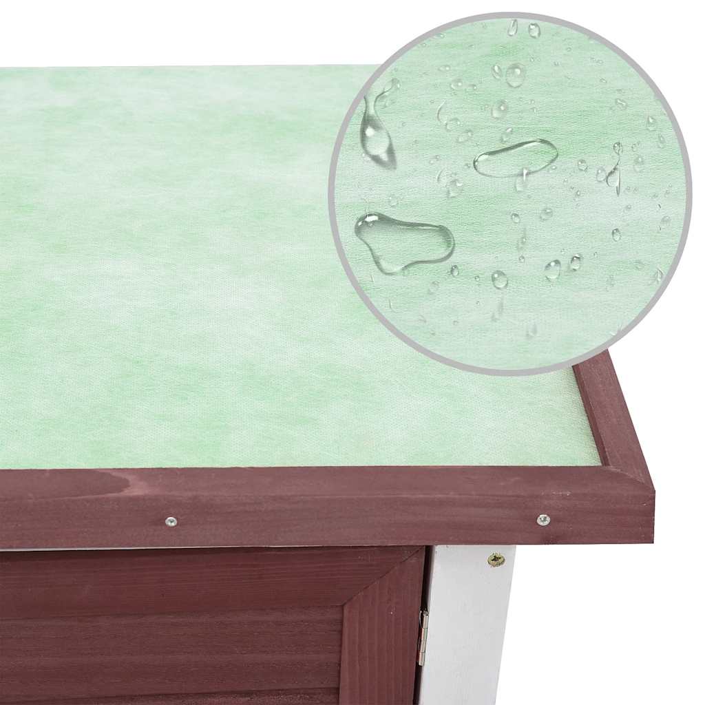 Top view of Outdoor Rabbit Hutch Door Wood showing its waterproof roof and quality construction.