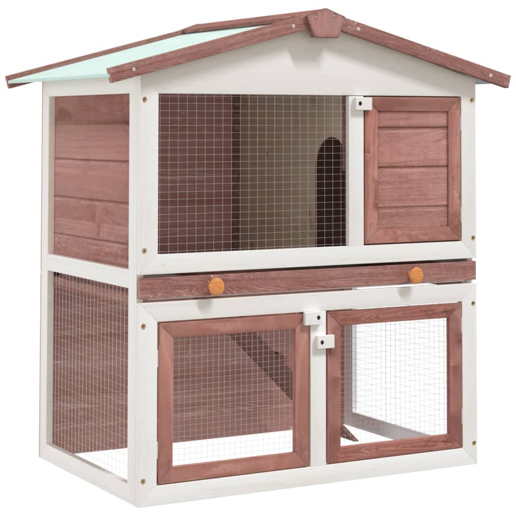 Outdoor Rabbit Hutch 3 Doors Wood , Animals & Pet Supplies -> Pet Supplies -> Small Animal Supplies -> Small Animal Habitats & Cages , Animals & Pet Supplies -,Durable,Home & Garden -,new-305021,Pet Supplies -,Small Animal Habitats & Cages,Small Animal Su