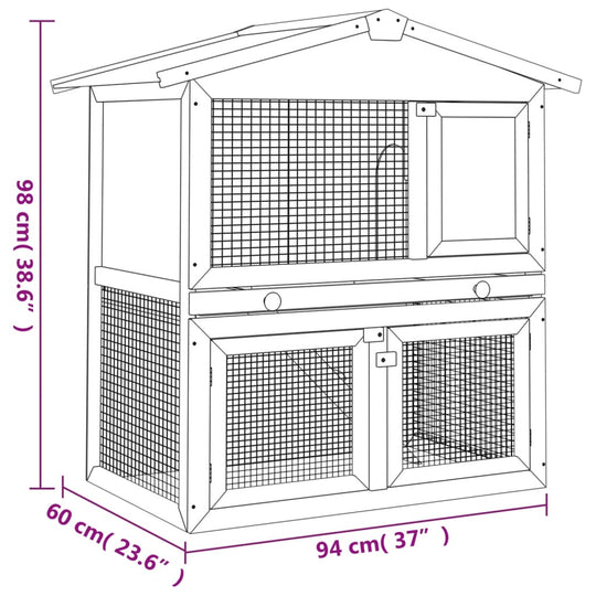 Outdoor Rabbit Hutch 3 Doors Wood , Animals & Pet Supplies -> Pet Supplies -> Small Animal Supplies -> Small Animal Habitats & Cages , Animals & Pet Supplies -,Durable,Home & Garden -,new-305021,Pet Supplies -,Small Animal Habitats & Cages,Small Animal Su