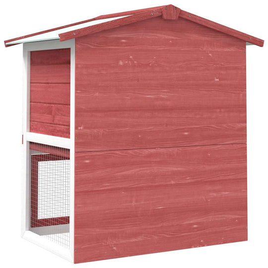 Outdoor Rabbit Hutch 3 Doors Wood featuring a cozy design for small animals with multiple access points.
