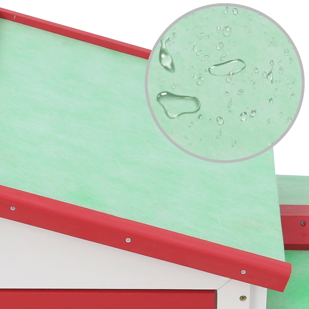 Roof detail of Outdoor Large Rabbit Hutch and White 145 x 45 x 84 Wood with waterproof feature