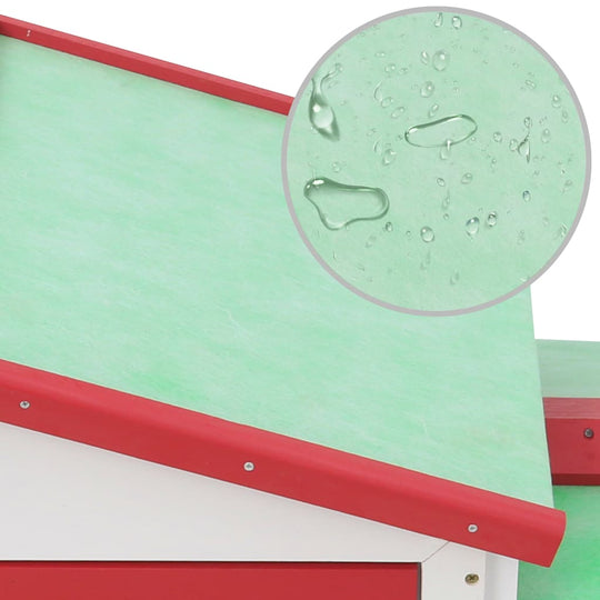 Roof detail of Outdoor Large Rabbit Hutch and White 145 x 45 x 84 Wood with waterproof feature