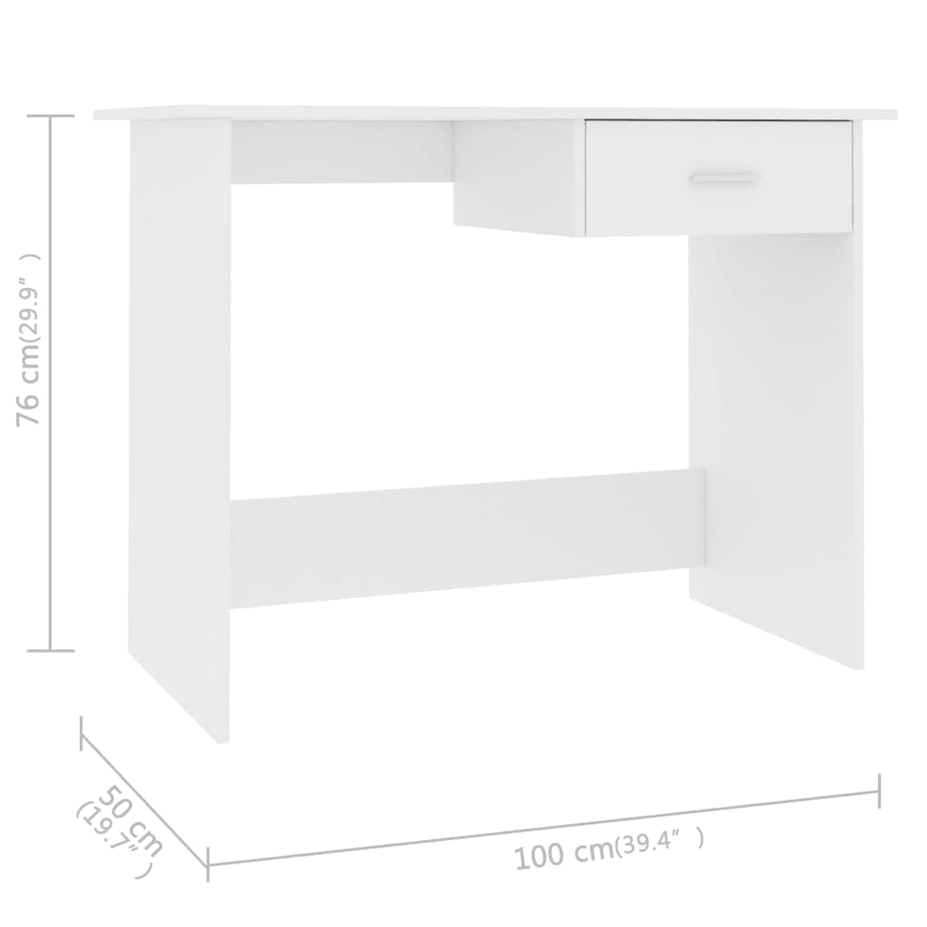 Desk 100x50x76 cm Engineered Wood , Furniture -> Office Furniture -> Desks , Desks,Furniture -,new-305021,Office & Desk Chairs,Office Furniture -,white