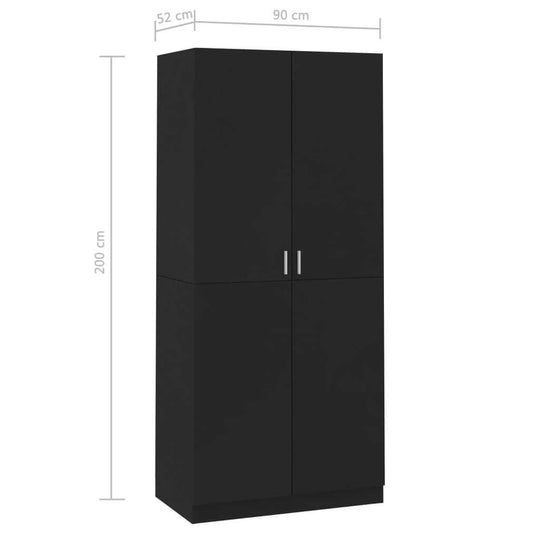 Engineered wood wardrobe 90x52x200 cm, perfect for home storage, durable and stylish for home and garden furniture needs.