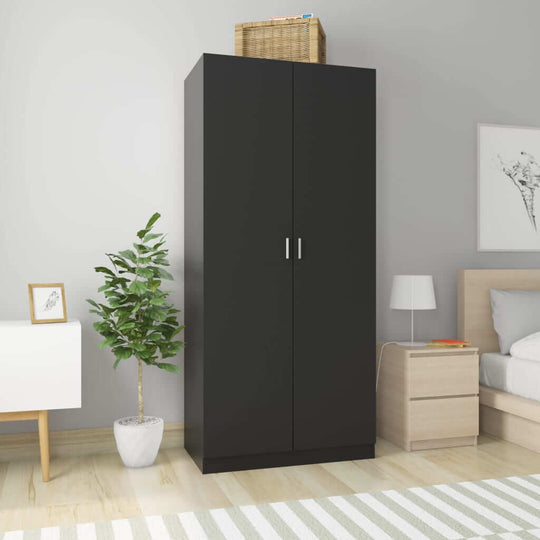 Stylish engineered wood wardrobe in a bedroom setting for home and garden furniture storage solutions.