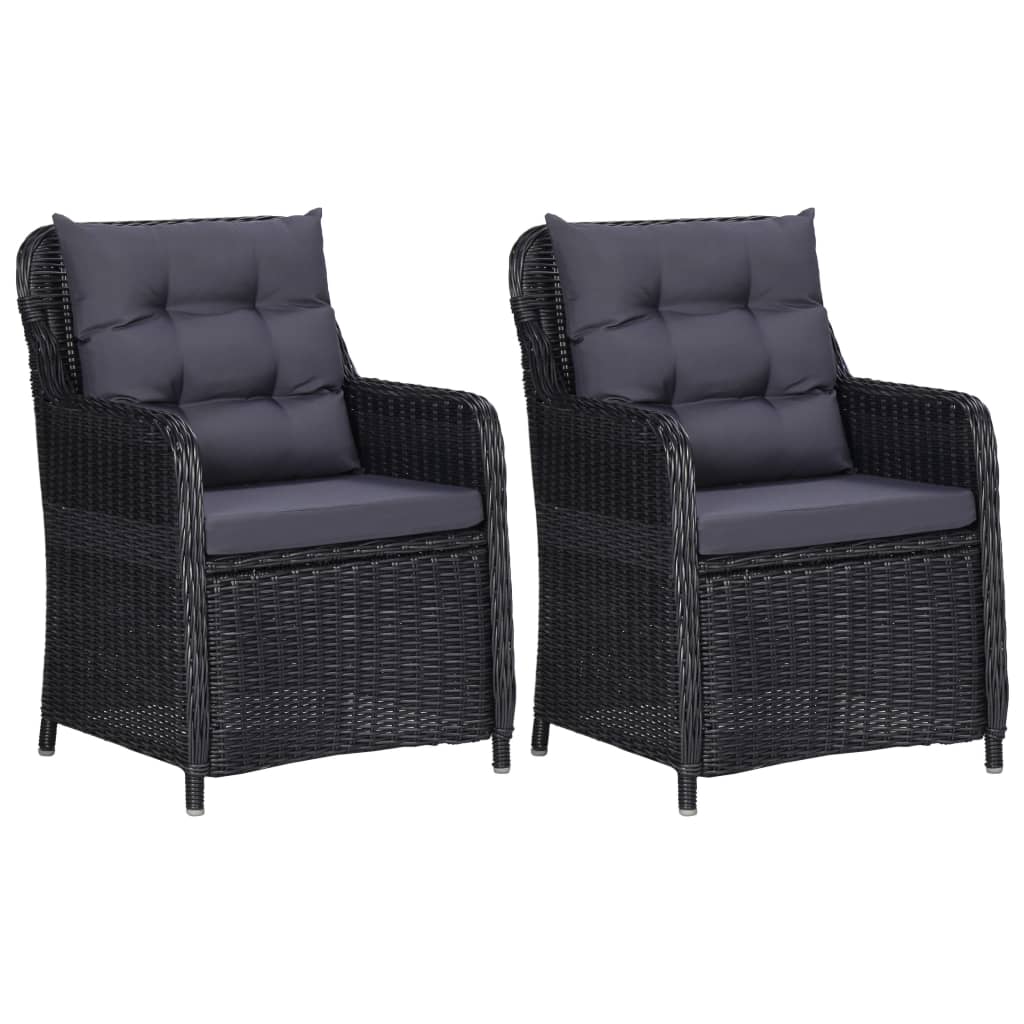 Garden Chairs 2 pcs with Cushions Poly Rattan , Garden Chairs , Furniture -,Home & Garden -,Luxury Furniture,Modern Design,new-305021,Outdoor Chairs,Outdoor Furniture -,Outdoor Seating -,poly rattan,set of 2,Upholstered