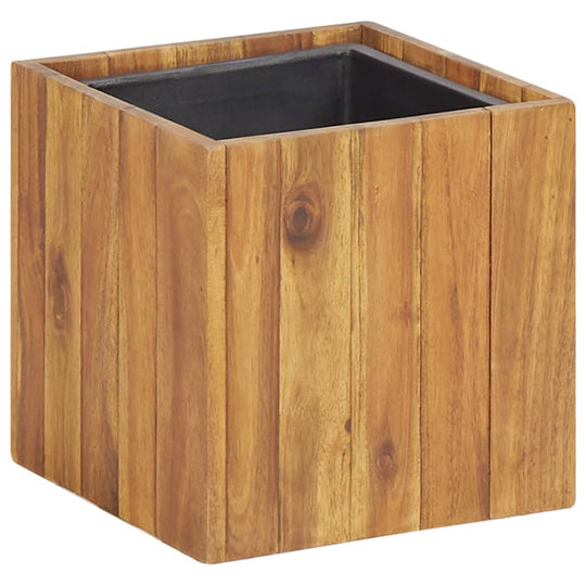 Garden raised bed pot in solid acacia wood, 24.5x24.5x25 cm, perfect for outdoor furniture and decorative gardening.