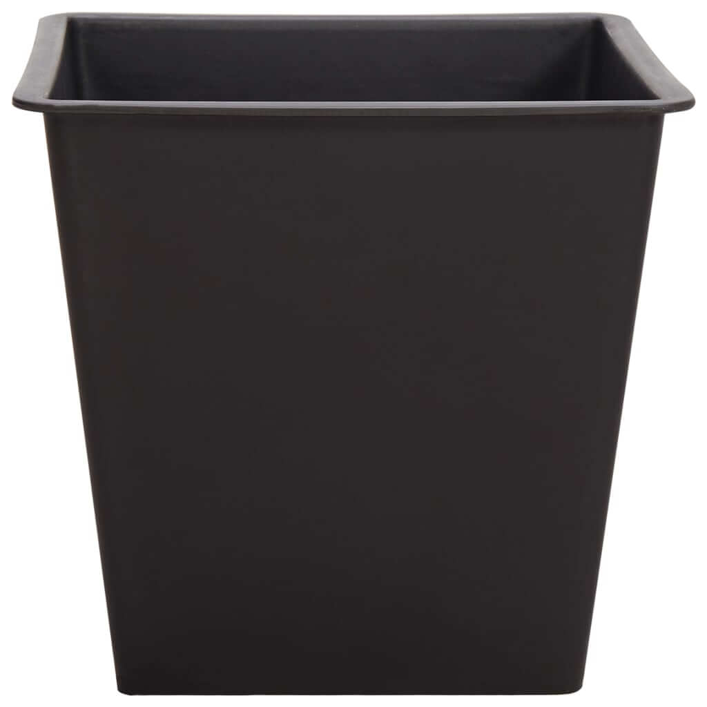 Black square planter pot for indoor or outdoor gardening, perfect for adding a modern touch to your space.