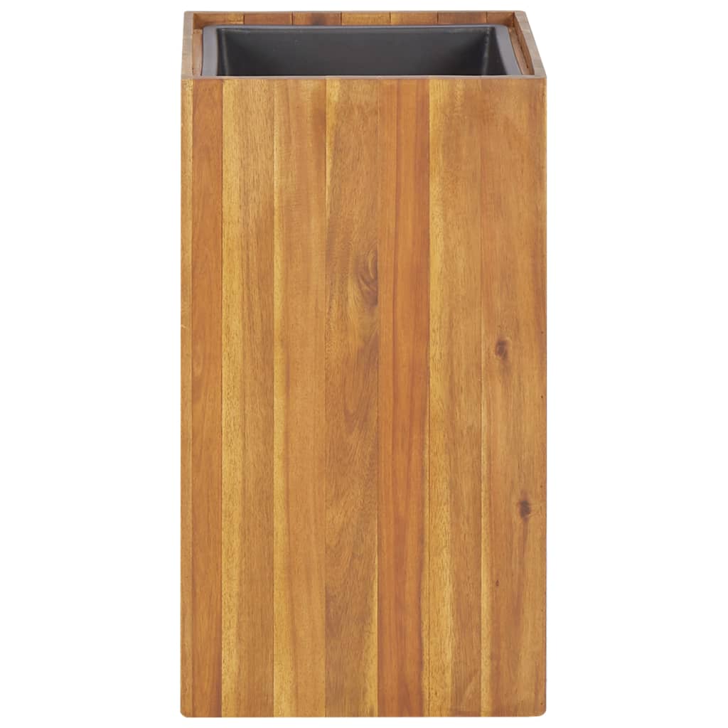 Solid acacia wood planter with a modern design, ideal for gardens, balconies, or patios. Suitable for flowers and vegetables.