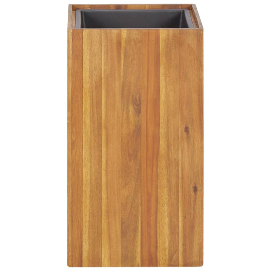 Solid acacia wood planter with a modern design, ideal for gardens, balconies, or patios. Suitable for flowers and vegetables.