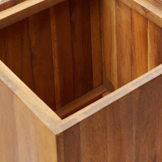 Interior view of a solid acacia wood garden raised bed showcasing its spacious and sturdy design for planting.