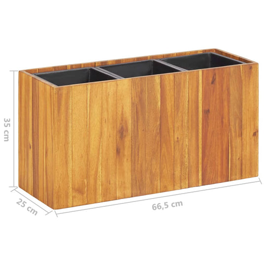 Garden Raised Bed with 3 Pots Solid Acacia Wood , Home & Garden -> Lawn & Garden -> Gardening -> Pots & Planters , brown,Durable,eligant,Gardening -,Home & Garden -,Lawn & Garden -,Modern Design,new-305021,Pots & Planters,Wooden Furniture