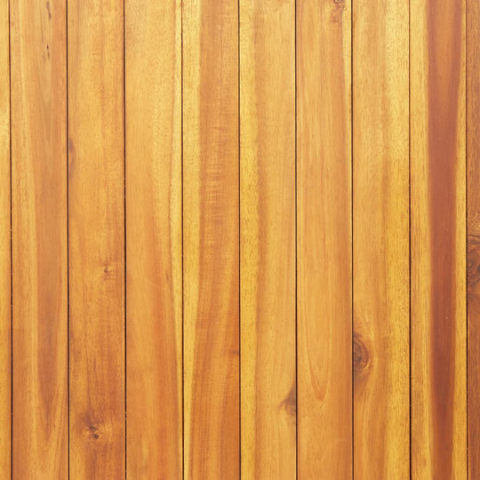 Solid acacia wood texture, showcasing natural finish for outdoor furniture and garden applications.