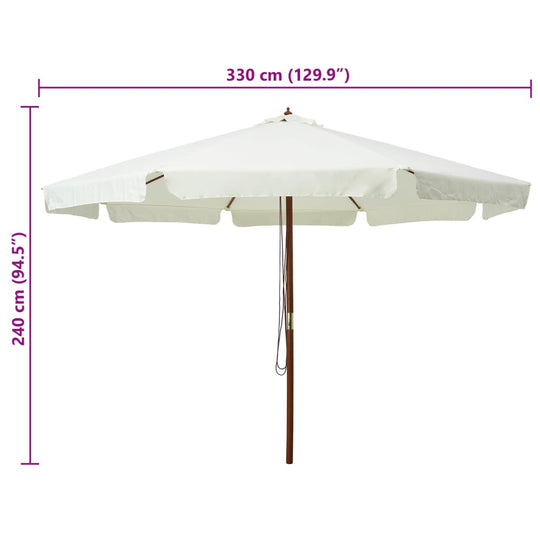 parasol furniture dubai with Wooden Pole 330 cm Sand