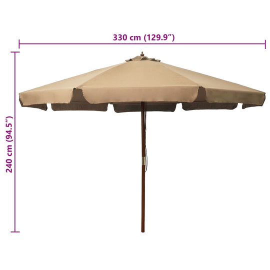 Outdoor Parasol with Wooden Pole 330 cm