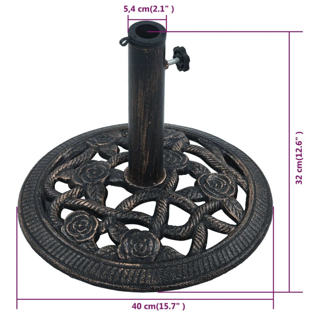 Umbrella Base Black and Bronze 9 kg 40 cm Cast Iron