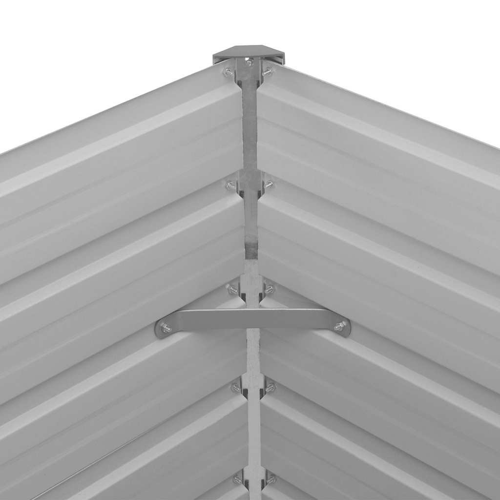 Raised Garden Bed 100x100x77 cm Galvanised Steel