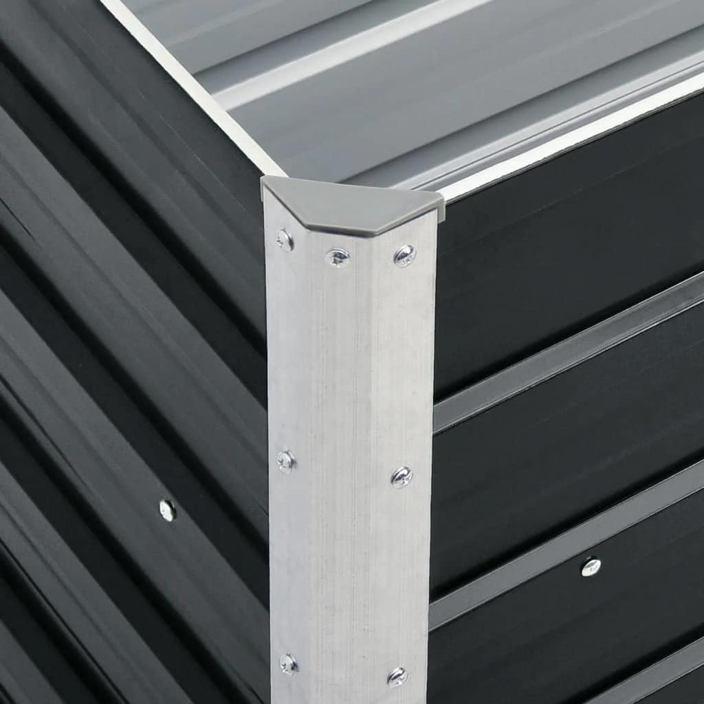Garden Raised Bed Galvanised Steel 240x40x77 cm close-up of corner detailing and construction features.