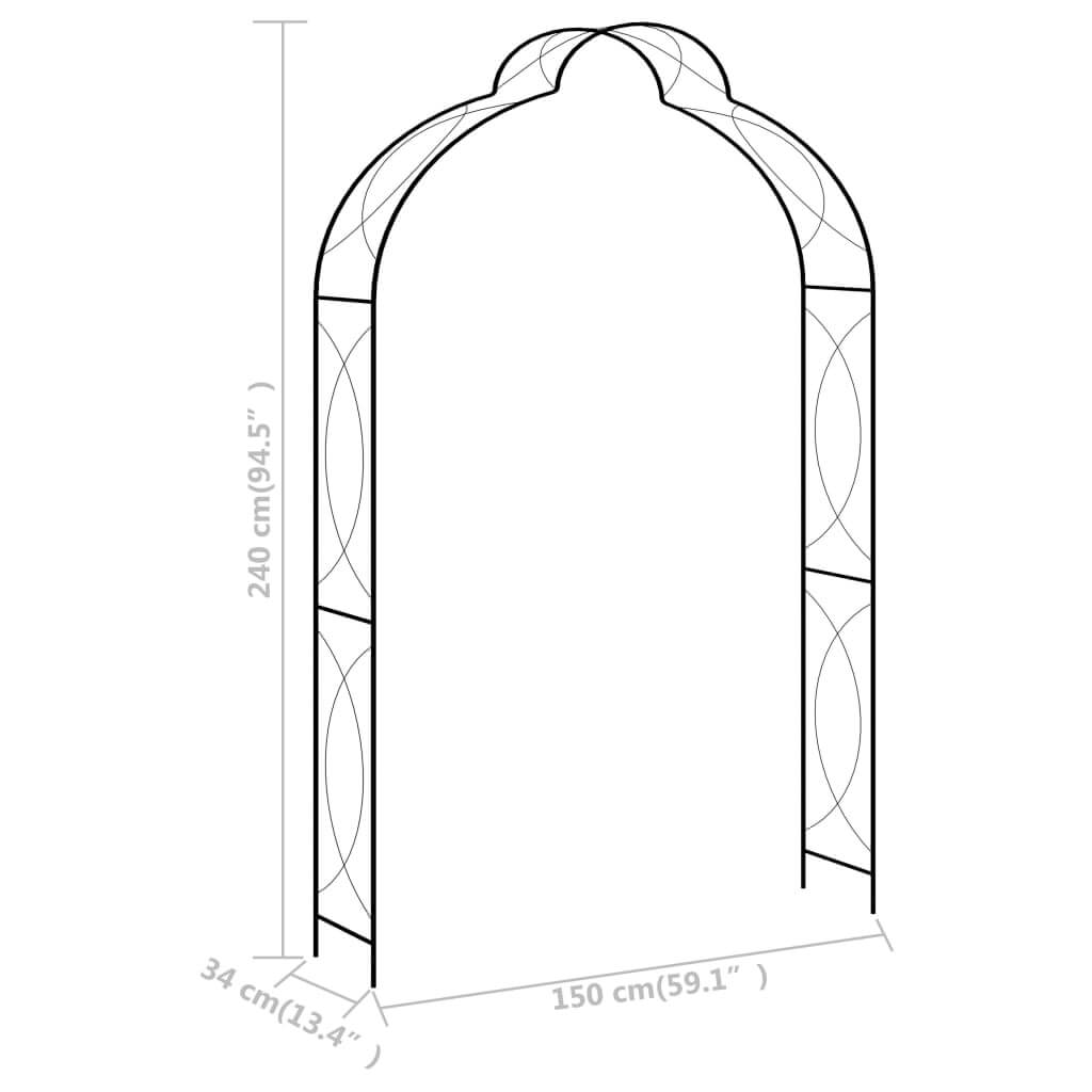Garden Arch  150x34x240 cm Iron
