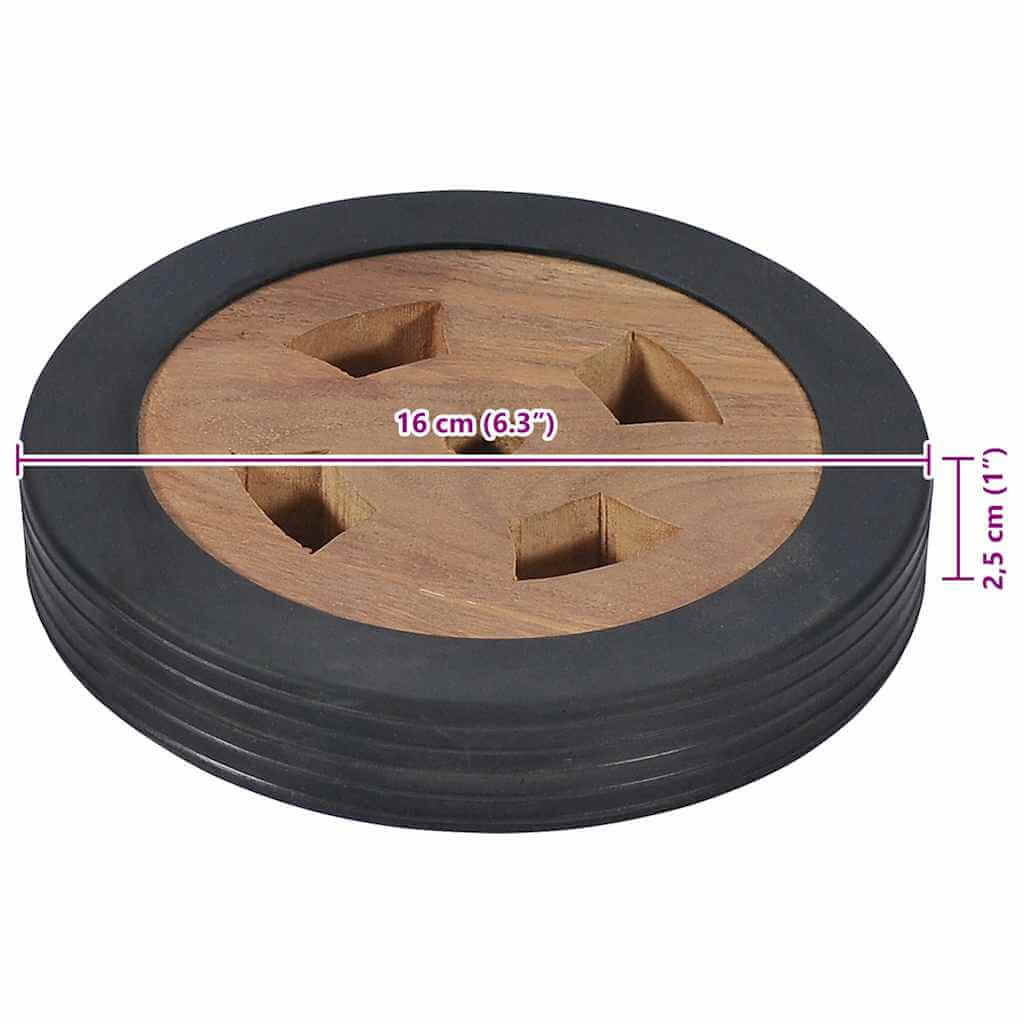 Sunlounger Spare Wheels 2 pcs Solid Teak Wood