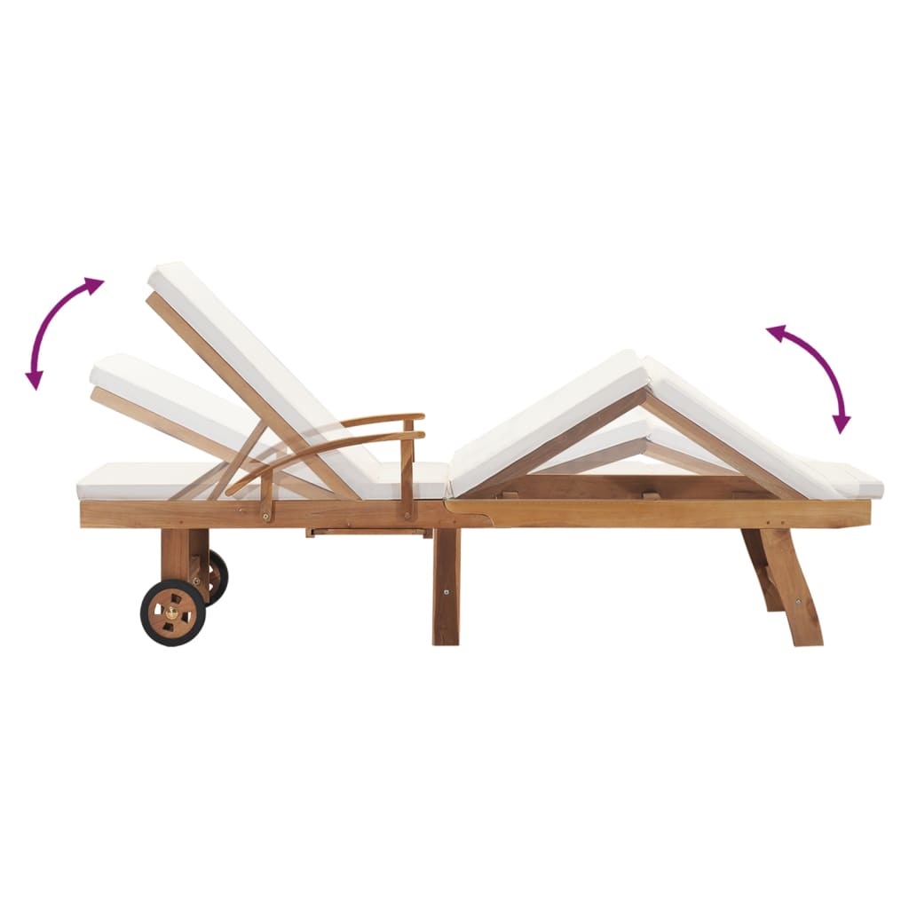 كرسي استرخاء مع وسادة من خشب الساج الصلب