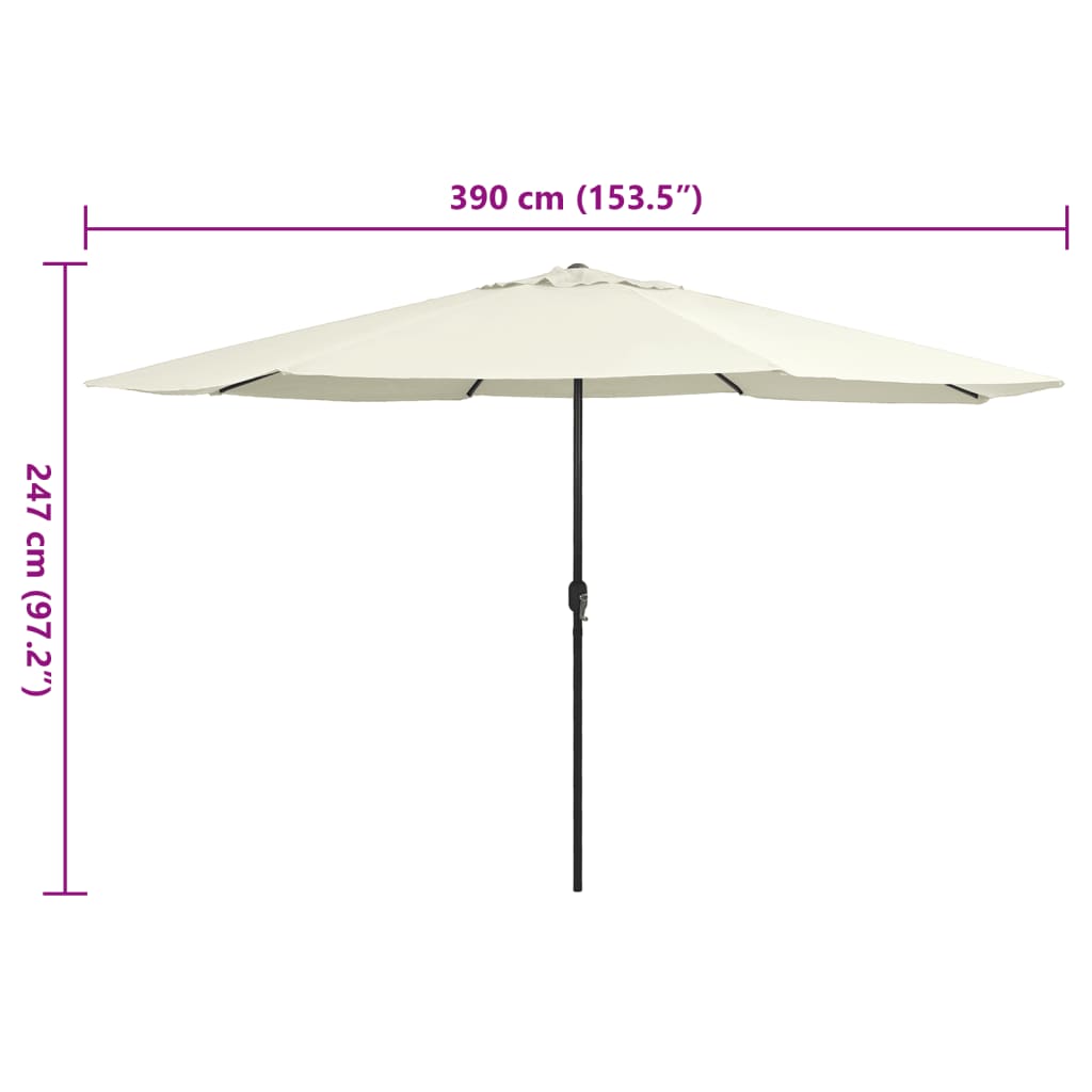 Outdoor Parasol with Metal Pole 390 cm Sand