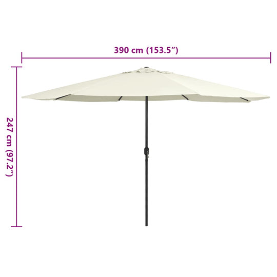 Outdoor Parasol with Metal Pole 390 cm Sand