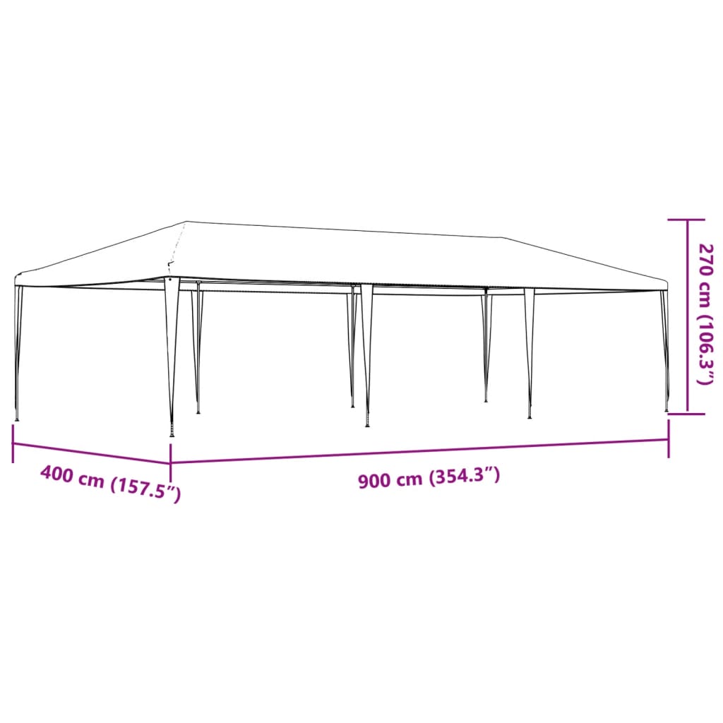 Party Tent 4x9 m White