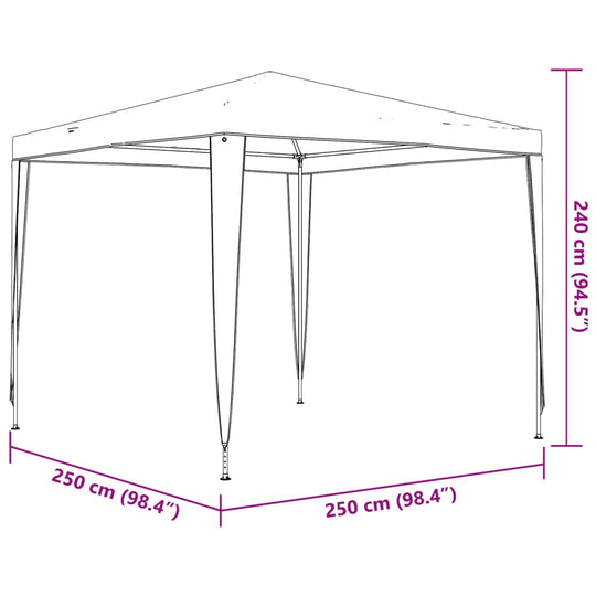 VidaXL Professional Party Tent 2.5x2.5 m  90 g/m²