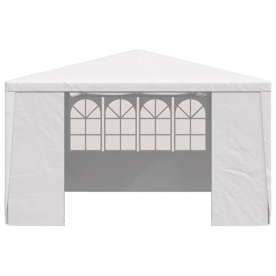 Professional Party Tent with Side Walls 4x4 m 90 g/m? featuring water-resistant polyethylene and rust-resistant steel frame.