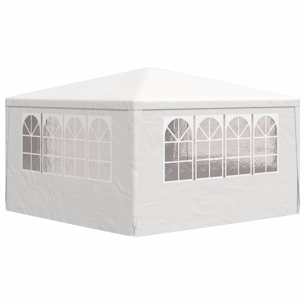 Professional Party Tent with Side Walls 4x4 m 90 g/m? in white, showcasing UV- and water-resistant polyethylene material, ideal for outdoor events.