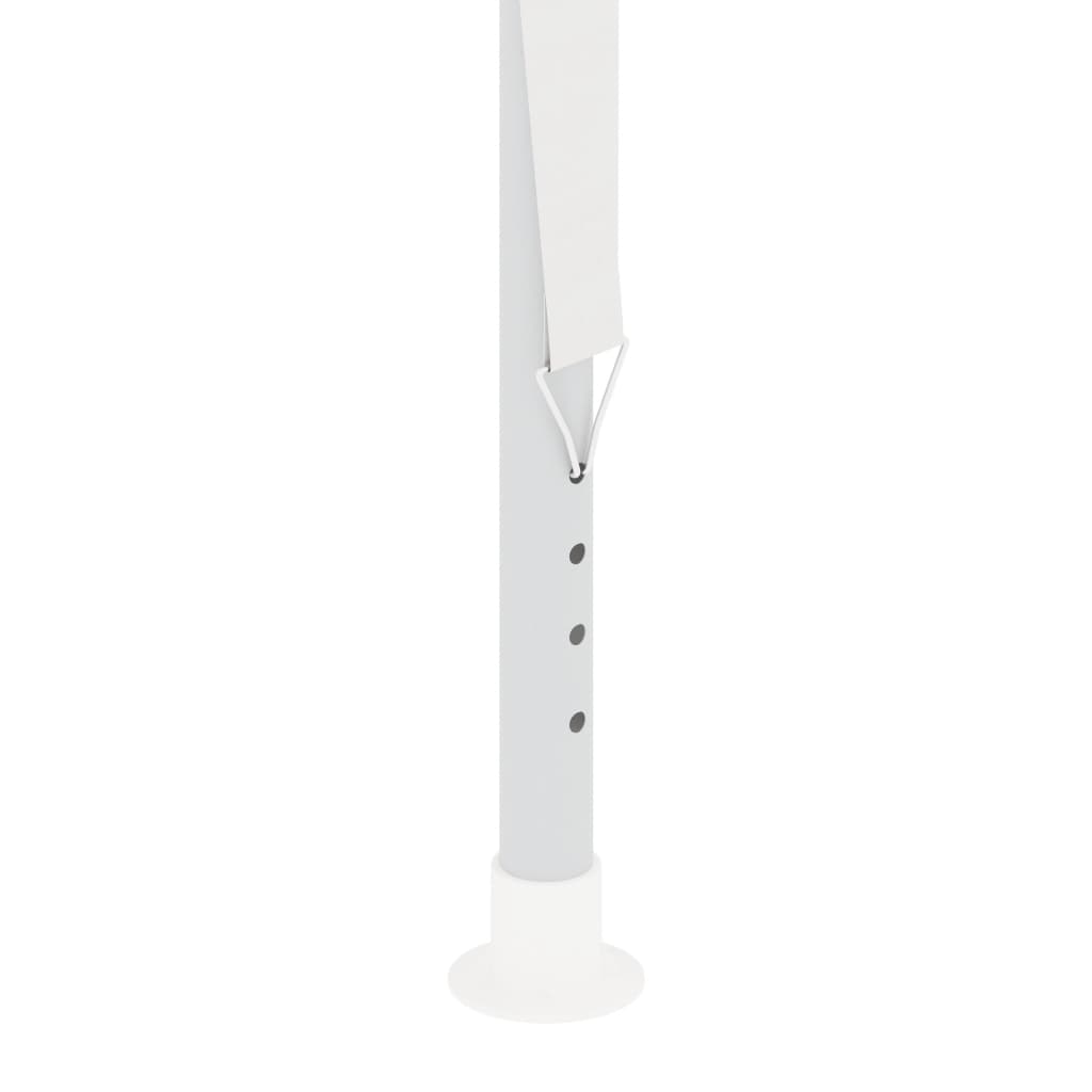 White steel pole for party tent with adjustable height and secure anchoring designed for outdoor events.