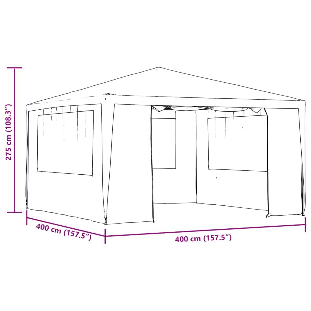 Professional Party Tent with Side Walls 4x4 m Anthracite 90 g/m?