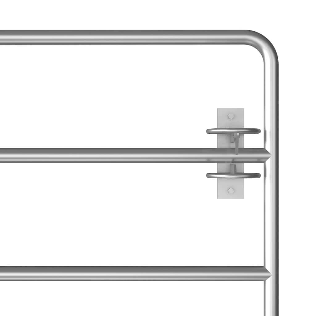 5 Bar Field Gate Steel (95-170)x90 cm Silver