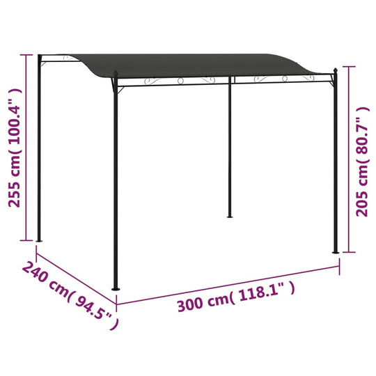 Sunshade Awning 3x2.4 m Anthracite